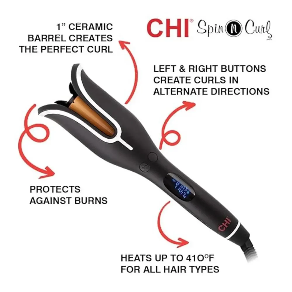 Chi Spin N Curl Iron Wand Black - Picture 2 of 8